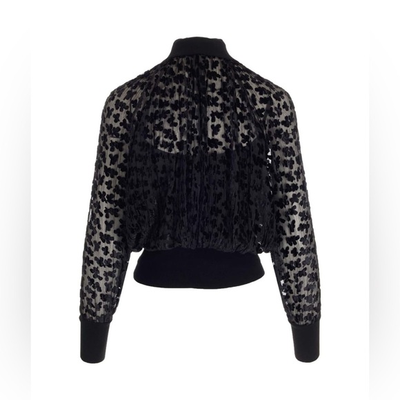 Tory Burch Black Devorè Velvet Top - Picture 2 of 8